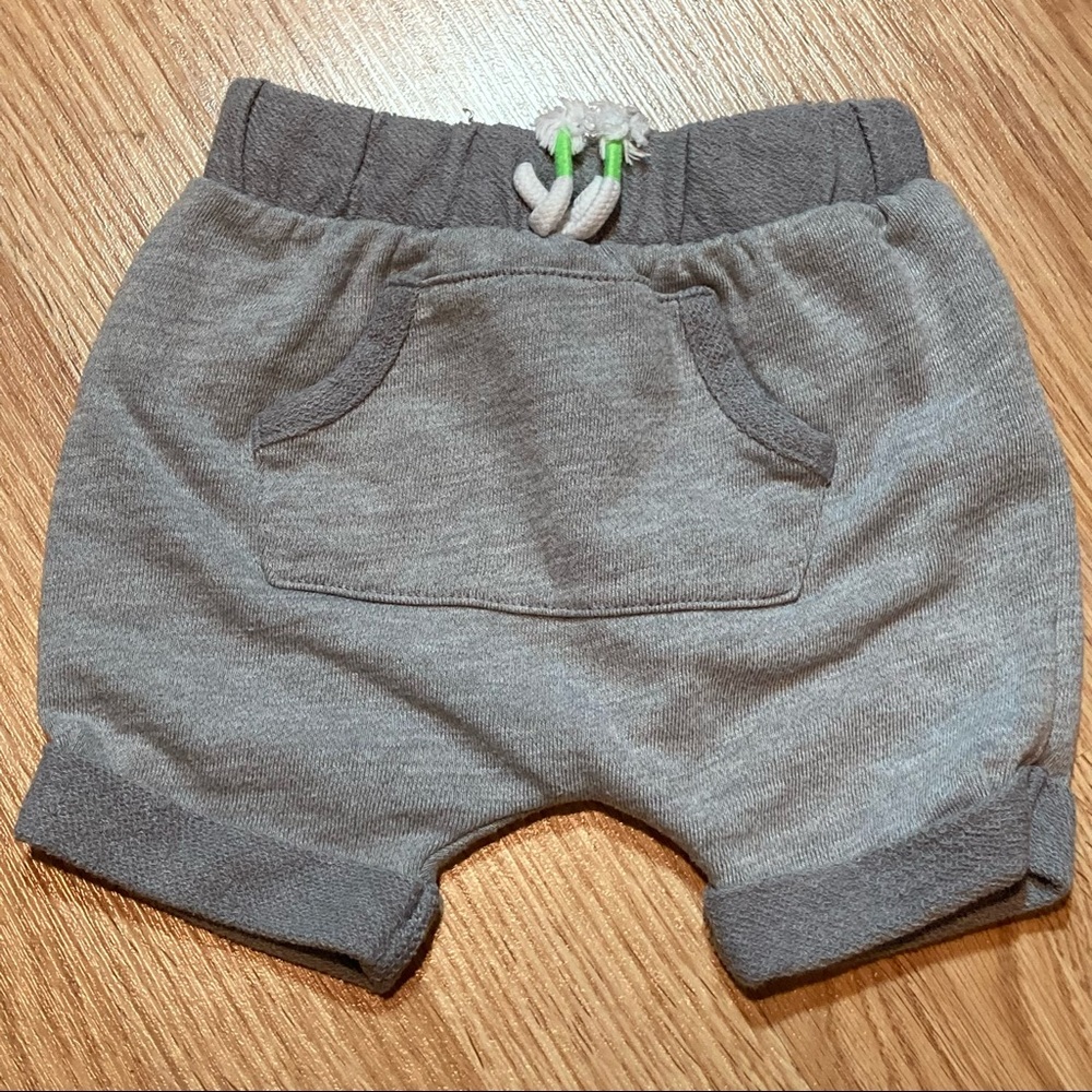 Gray Baby Toddler Cuffed Shorts Elastic Waist Pocket Comfy Casual Cute